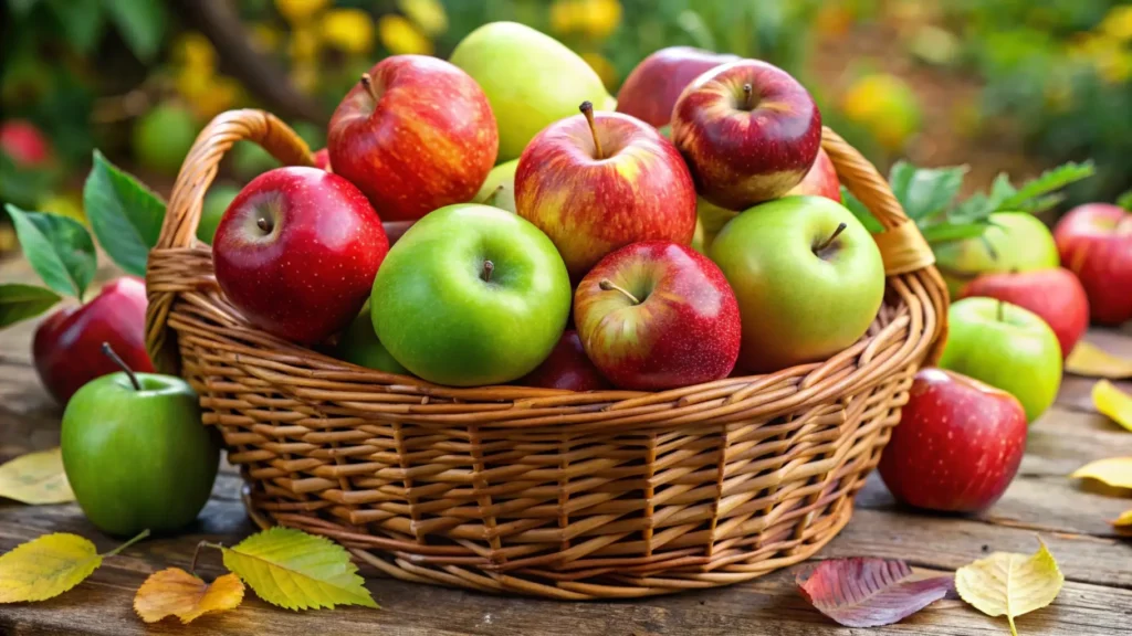 a basket of red and green apples 1 Apple Basket Photo