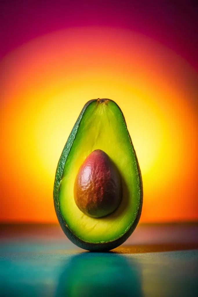 A Single Avocado Silhouetted